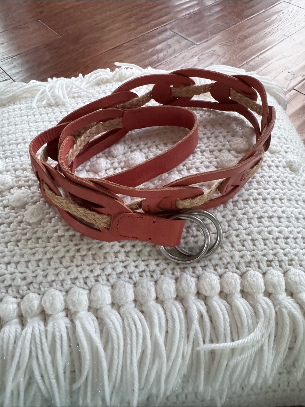 Linea Pelle Leather Jute‎ Rope Belt